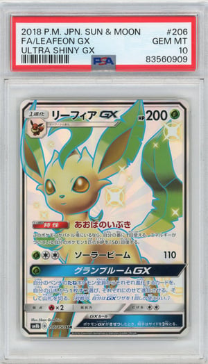 FA/LEAFEON GX - ULTRA SHINY GX · PSA GEM MT 10