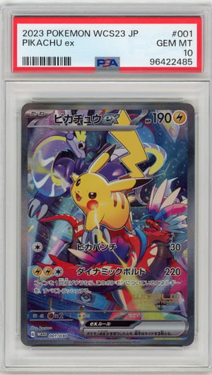 PIKACHU ex · PSA GEM MT 10