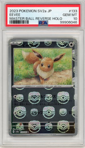EEVEE - MASTER BALL REVERSE HOLO · PSA GEM MT 10
