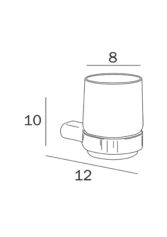 Mito Wall mounted tumbler with holder - Brushed Nickel image