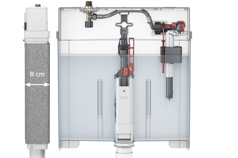 TECE 8cm Pedestal Cistern, Front button installation only image