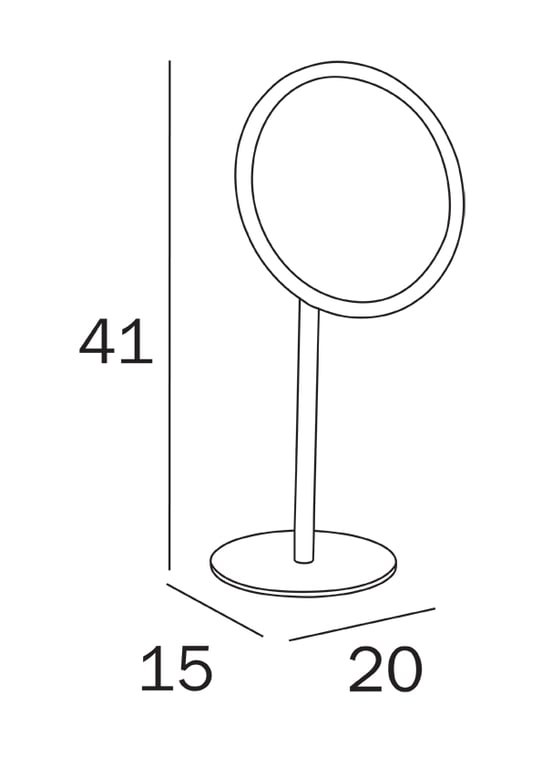 Round bench mounted magnifying mirror image