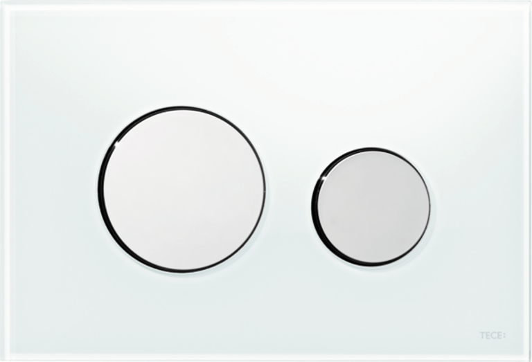 TECEloop Glass Flush button - White Glass Chrome buttons image