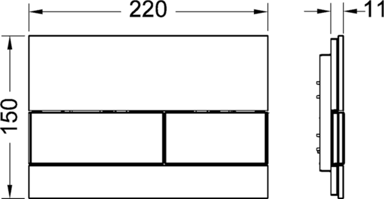 TECEsquare Glass Flush button - Black Glass Stainless Steel buttons image