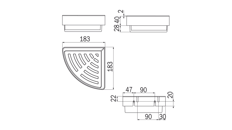 Inda Corner Basket with Removable Antibacterial Baseq image