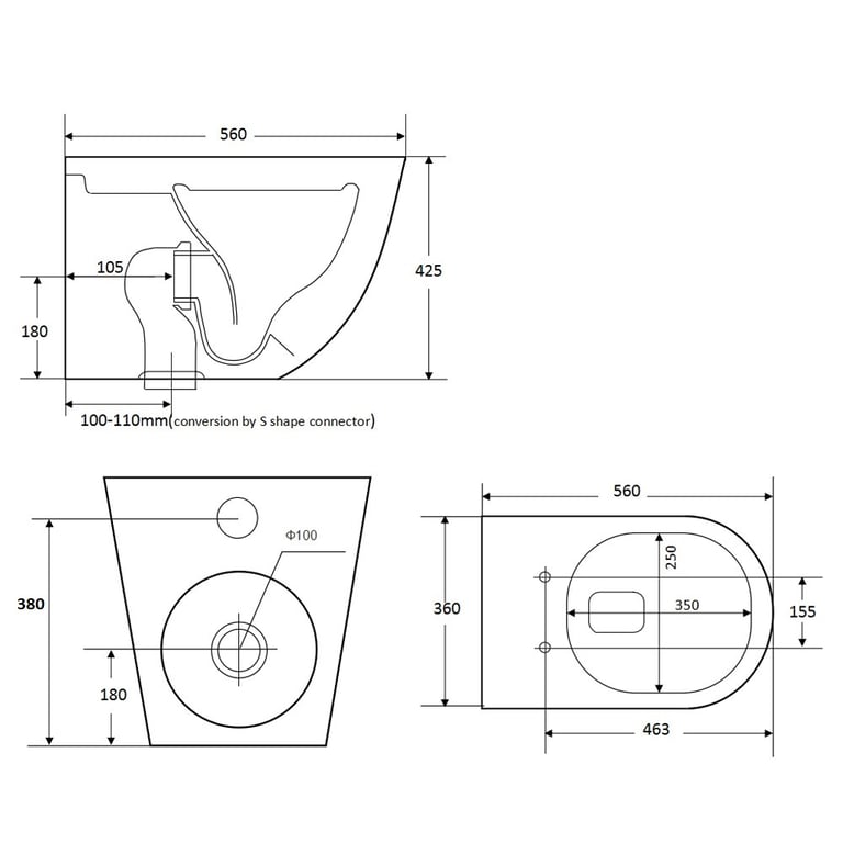 CaiTornado style floor mount pan with Soft Close Seat. image