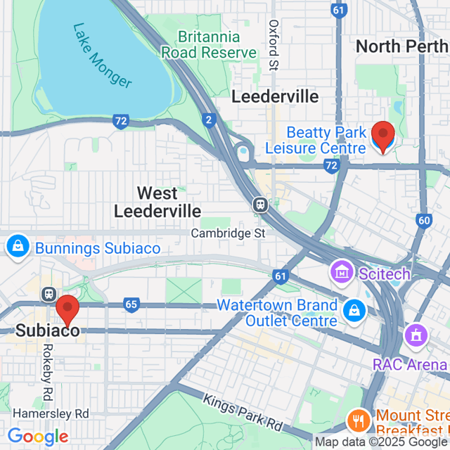 Beatty Park Leisure Centre to Rokeby Florist