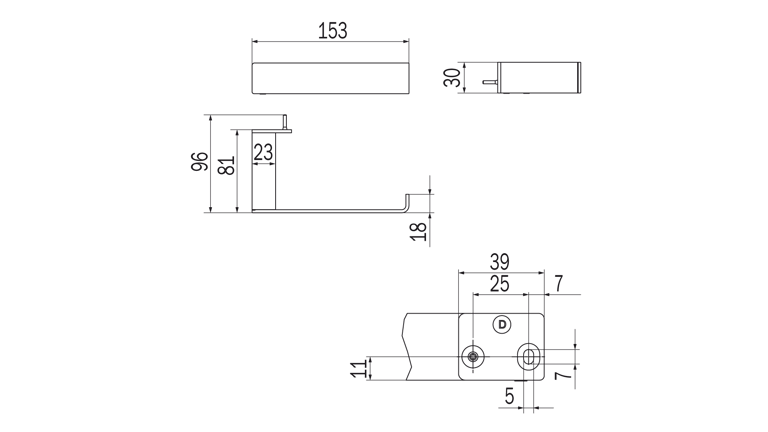 Indissima Toilet Roll Holder - Left mount image