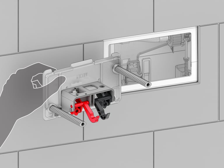 TECE 820mm Low Level pedestal cistern WELS 4 Star rated, Front or Top flush button image