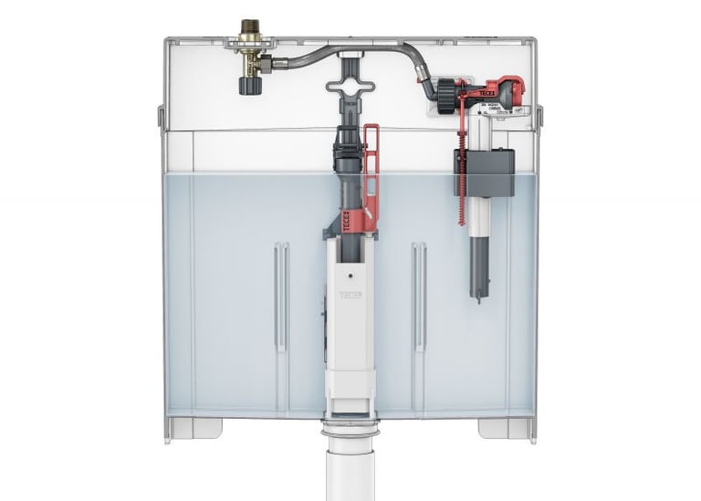 TECE 8cm Wall Hung Cistern, Front button installation only image