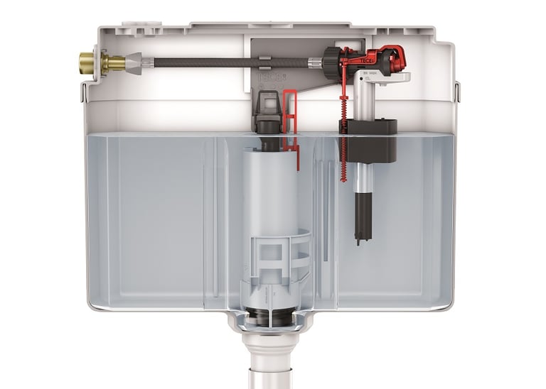 TECE 820mm Low Level pedestal cistern WELS 4 Star rated, Front or Top flush button image