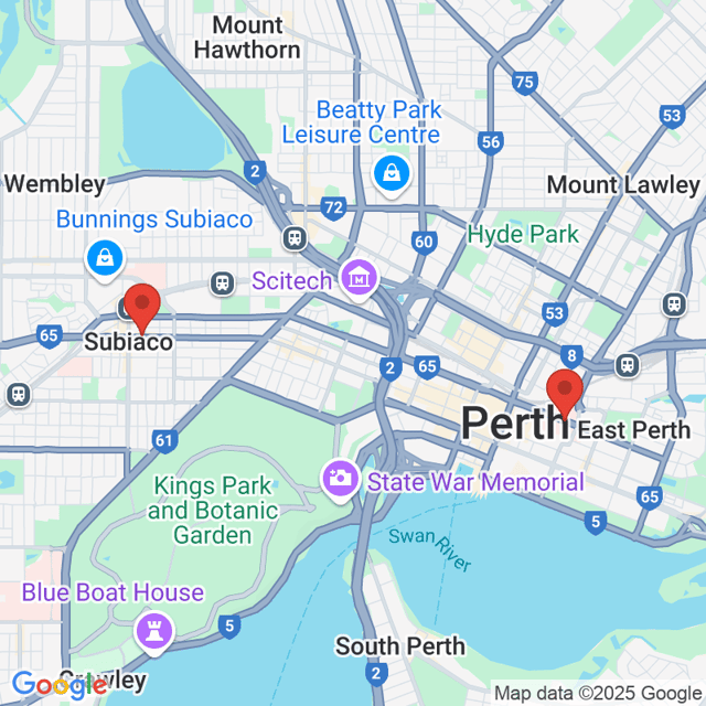 Royal Perth Hospital to Tomo Japanese Restaurant