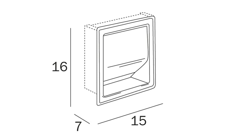 Hotellerie Recessed covered toilet roll holder - single image