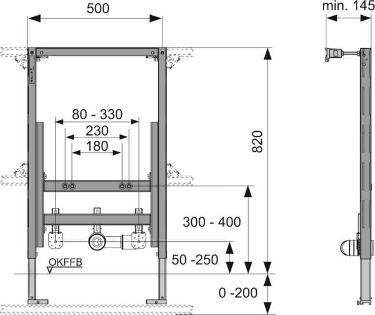 TECE Bidet for wall hung bidets 820mm image