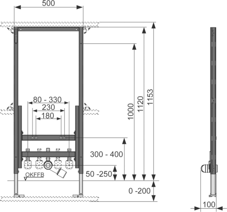 TECE Bidet for wall hung bidets 1120mm image