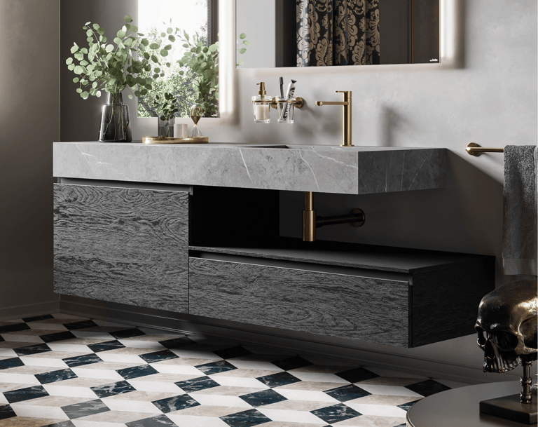 Perfetto Bathroom Furniture 90cm 2 drawer image