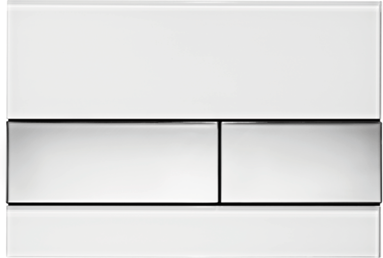 TECEsquare Glass Flush button - White Glass Chrome buttons image