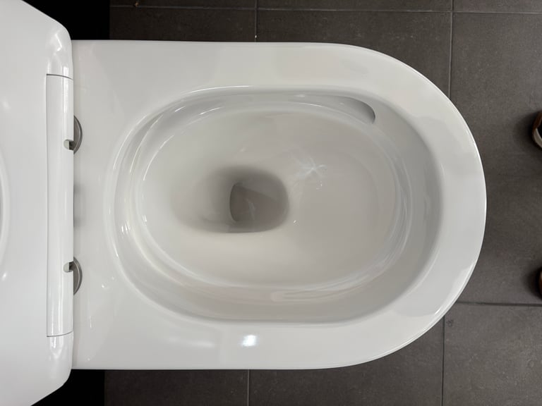 CaiTornado style floor mount pan with Soft Close Seat. image