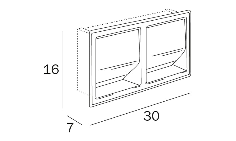 Hotellerie Recessed covered double toilet roll holder image