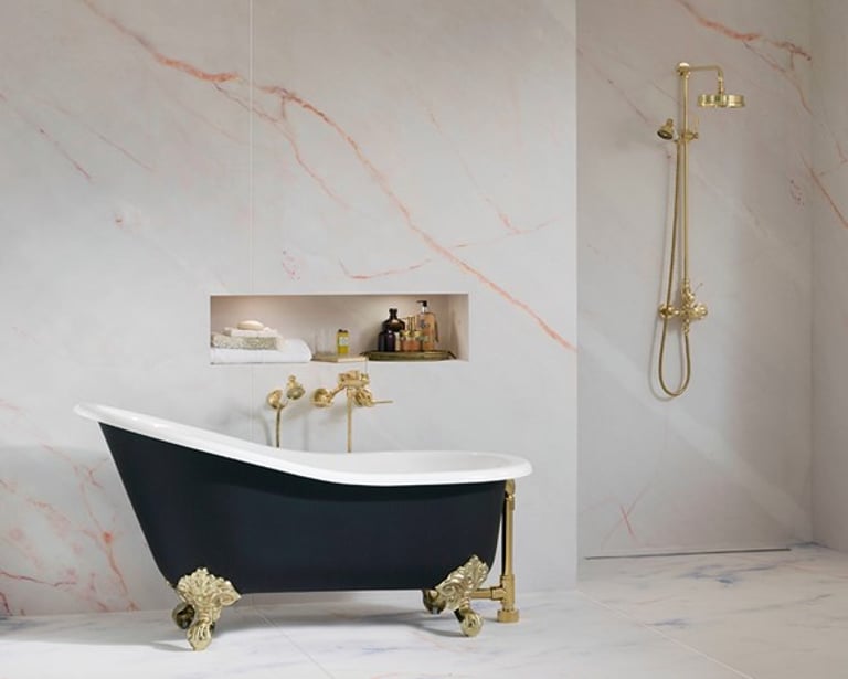 Shropshire Claw foot bath 1537 x 762mm, without overflow, with White Quarrycast feet image