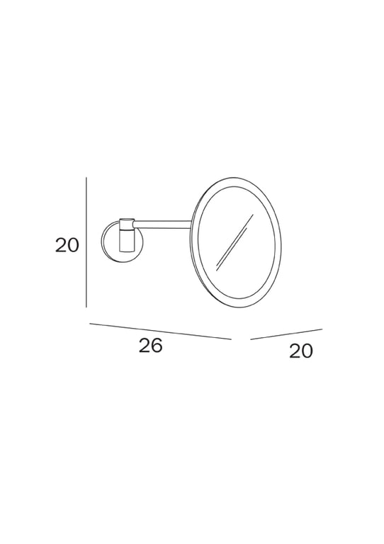 Inda Wall mtd magnifying mirror on joint pivot arm image