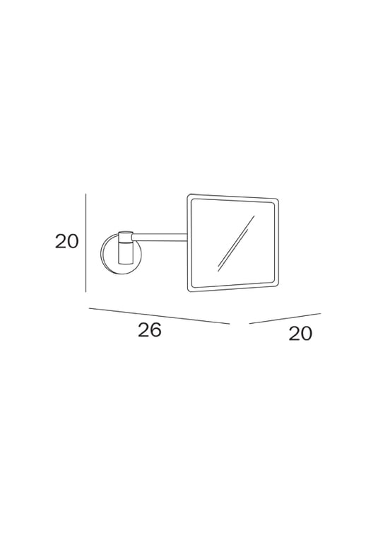 Inda Wall mtd magnifying mirror on joint pivot arm image