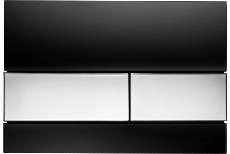 TECEsquare Glass Flush button - Black Glass Chrome buttons image