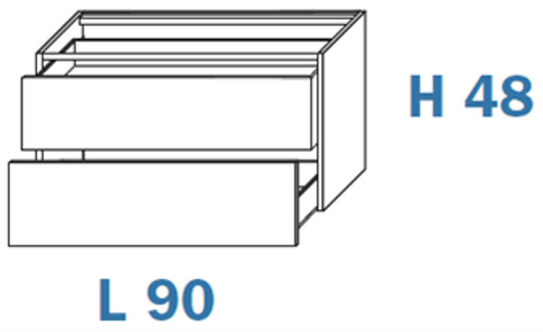Perfetto Bathroom Furniture 90cm 2 drawer image