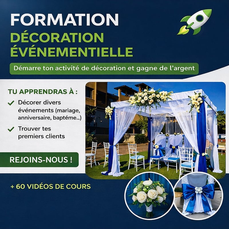 Apprends la décoration événementielle et commence à gagner de l’argent