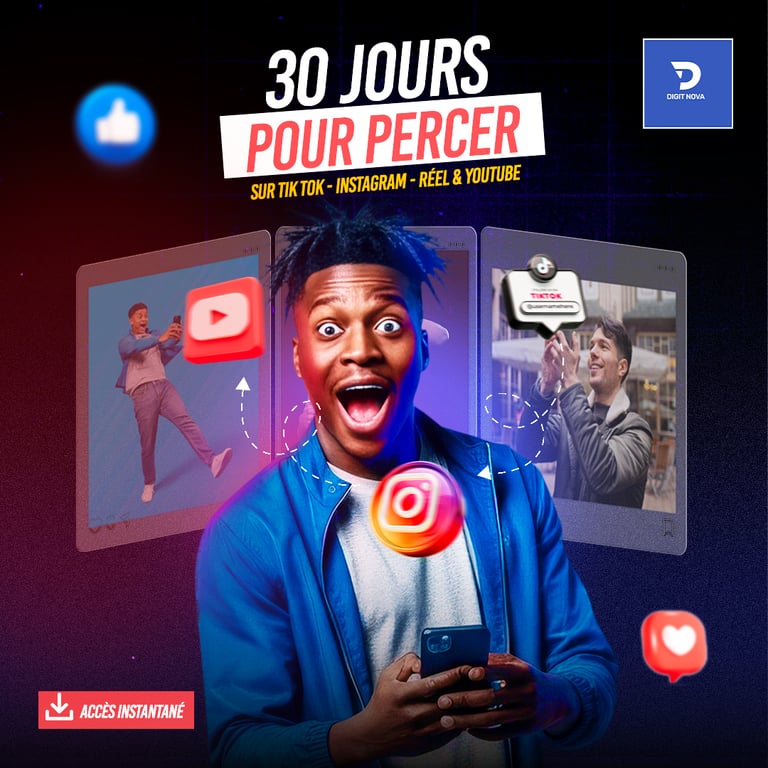 30 JOURS POUR PERCER SUR TIK TOK, INSATAGRAM,REEL ET YOUTUBE SHORT