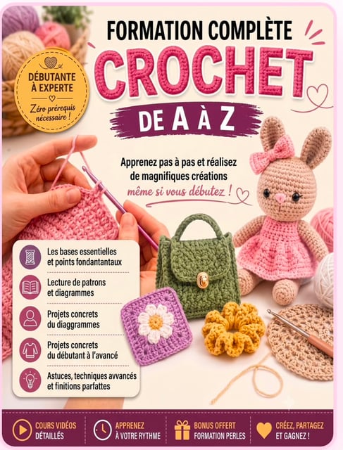 Formation Complète Crochet de A à Z : du débutant total à l’experte confiante