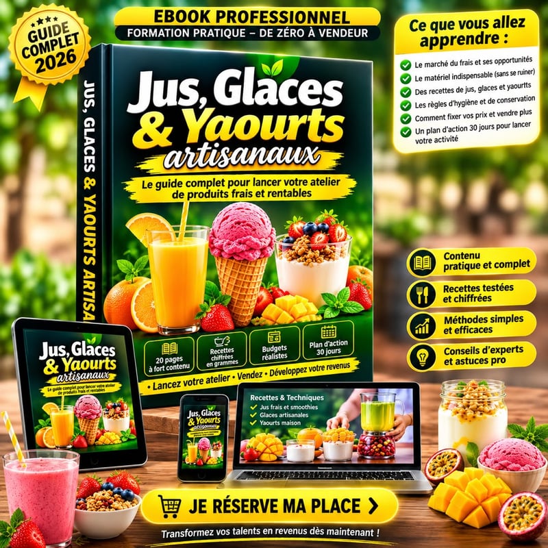 FRAIS À SUCCÈS Jus, Glaces & Yaourts : de zéro à vendeur
