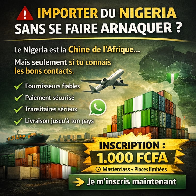 MASTERCLASS EN LIGNE -  Importer depuis le Nigeria SANS se faire arnaquer