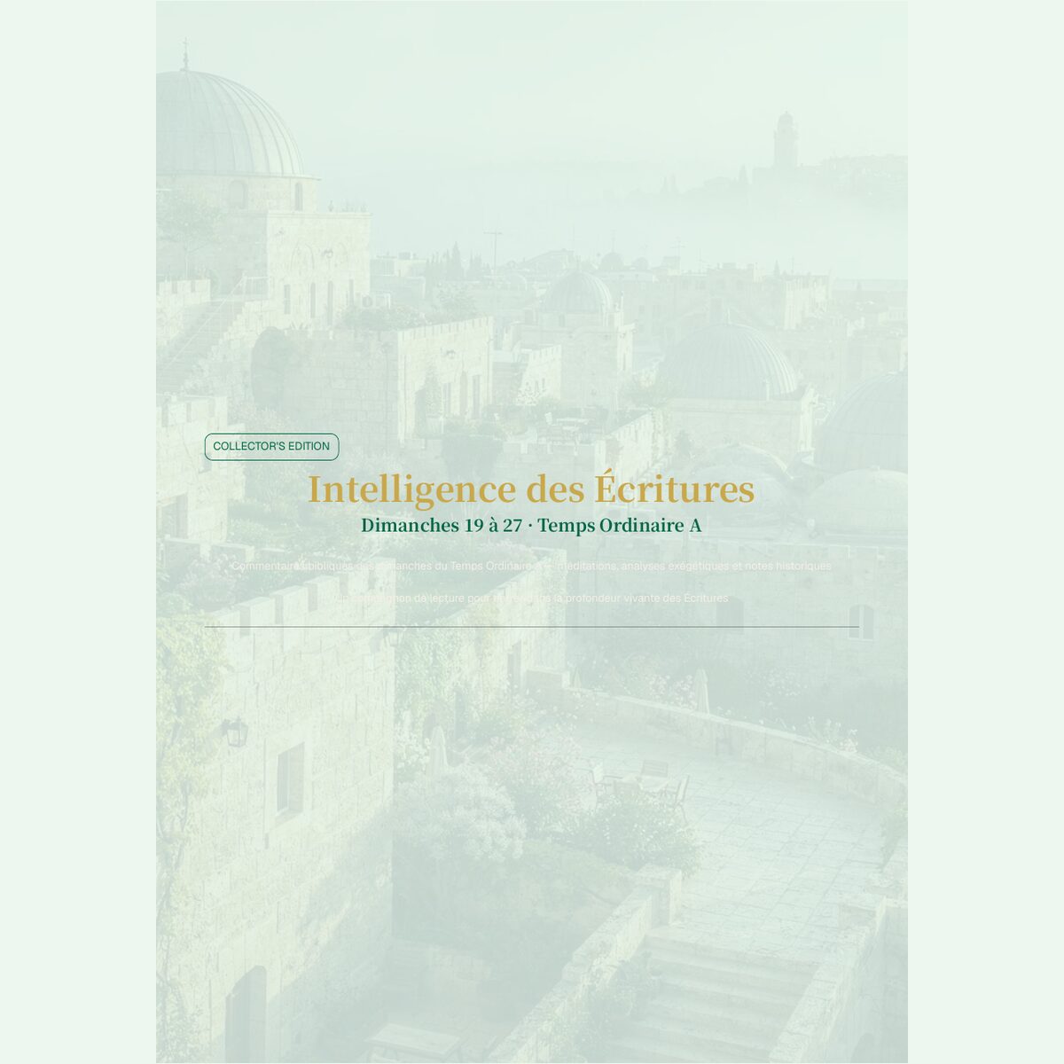INTELLIGENCE DES ÉCRITURES — Tome IV : Temps ordinaire — Année A — Deuxième Partie