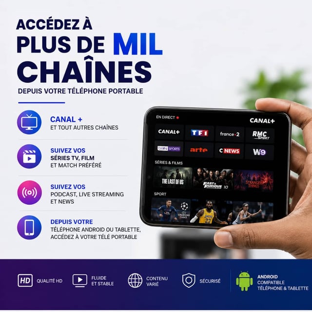 Access a plus de mil chaînes { canal+ inclus} 