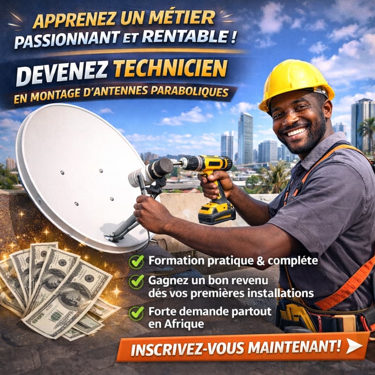 Formation en technicien de montage d'entenne parabolique