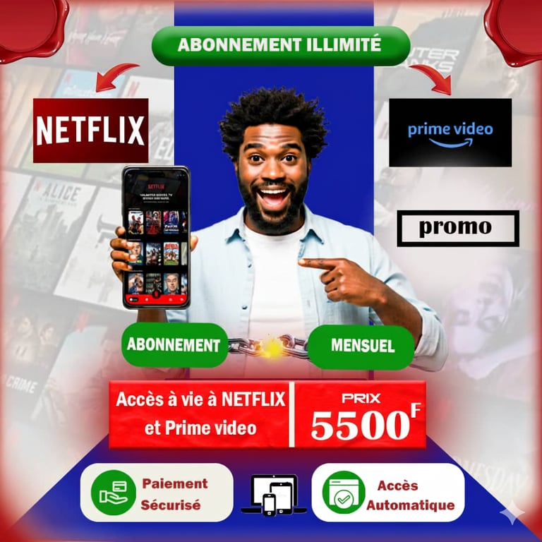 PACK ULTIME STREAMING : Netflix + Prime Video + Disney+ (Accès à Vie + DROIT DE REVENTE)