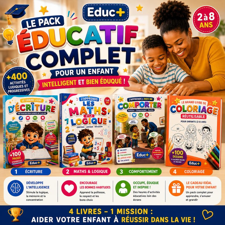 Le Pack Educatif complet pour un enfant intelligent et bien éduqué