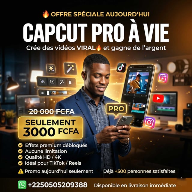 🚀 PACK CAPCUT PRO À VIE 