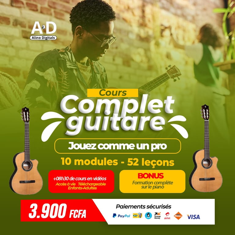 🎸 Cours Complet Guitare + Bonus Piano