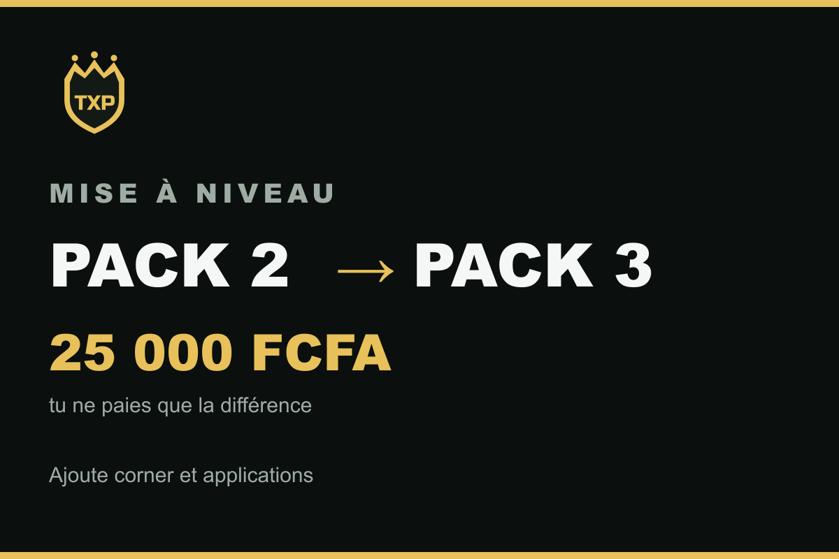 Mise a niveau : Pack 2 vers Pack 3