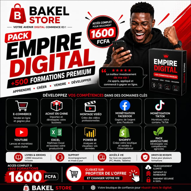 Plus de 500+ produits digitaux & Formations Premium avec Droits de Revente