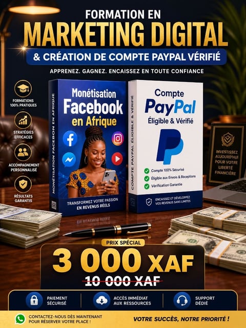 Monétisation Facebook & Compte PayPal Vérifié en Afrique