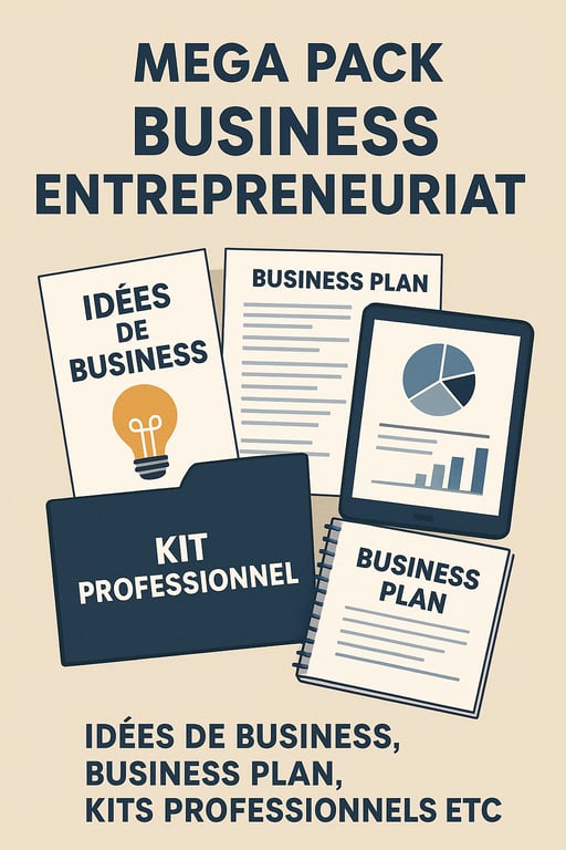 MEGA PACK BUSINESS ENTREPRENEURIAT (IDÉES DE BUSINESS, BUSINESS PLAN, KITS PROFESSIONNELS, ETC) 