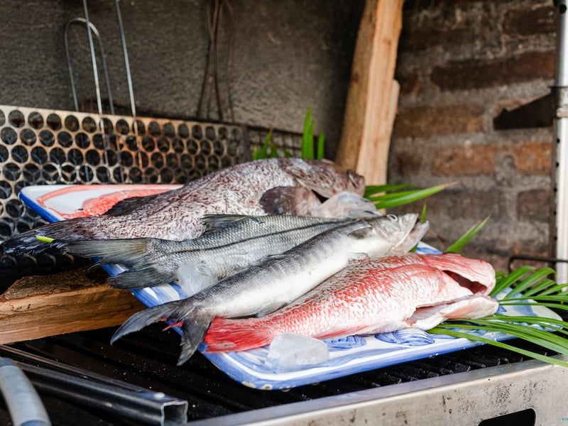 Fresh fish of the day on an outdoor grill, ready to prepare on the property