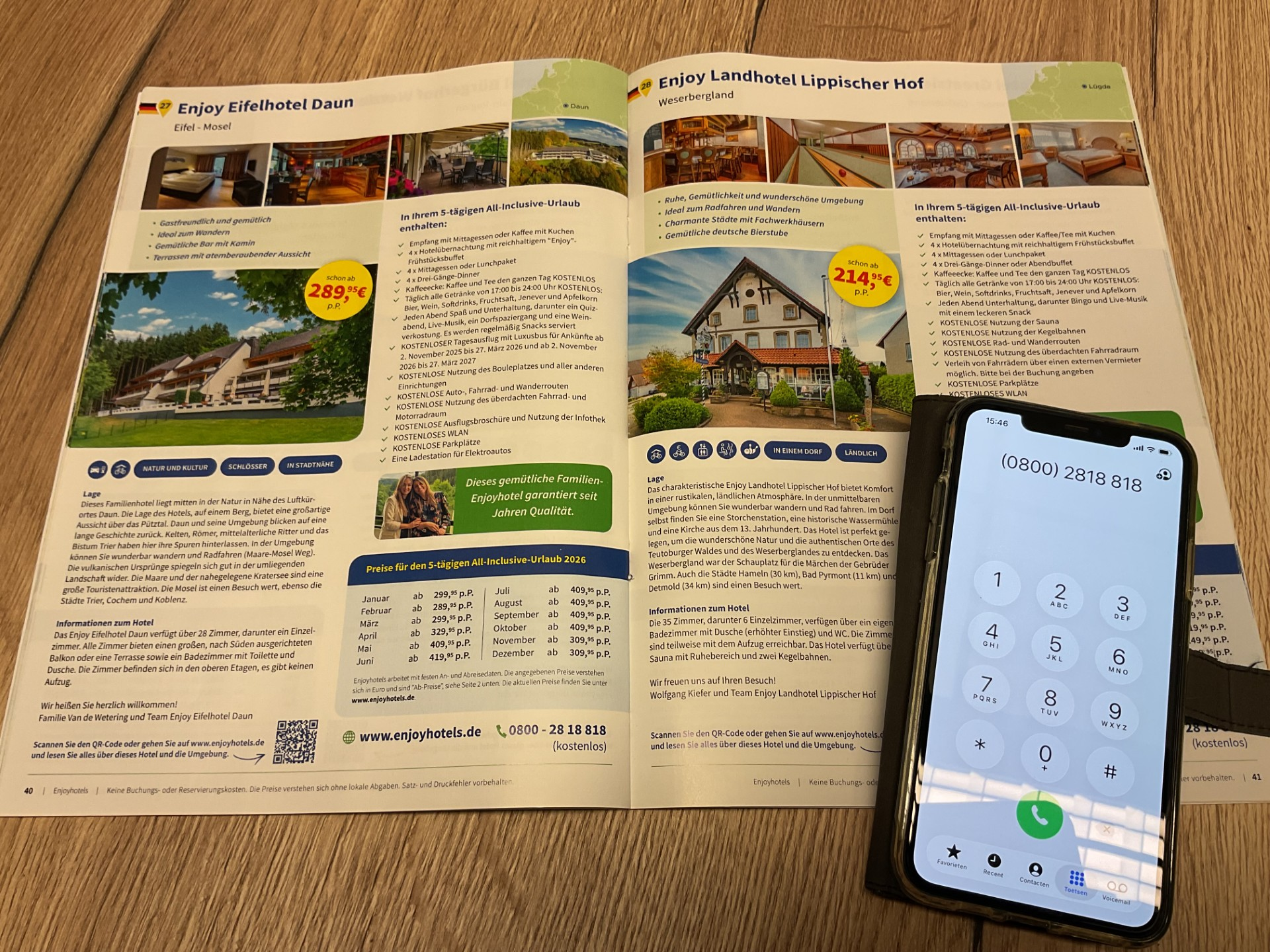 Ihr Enjoyhotel telefonisch buchen? Wir sind sieben Tage die Woche für Sie da.
