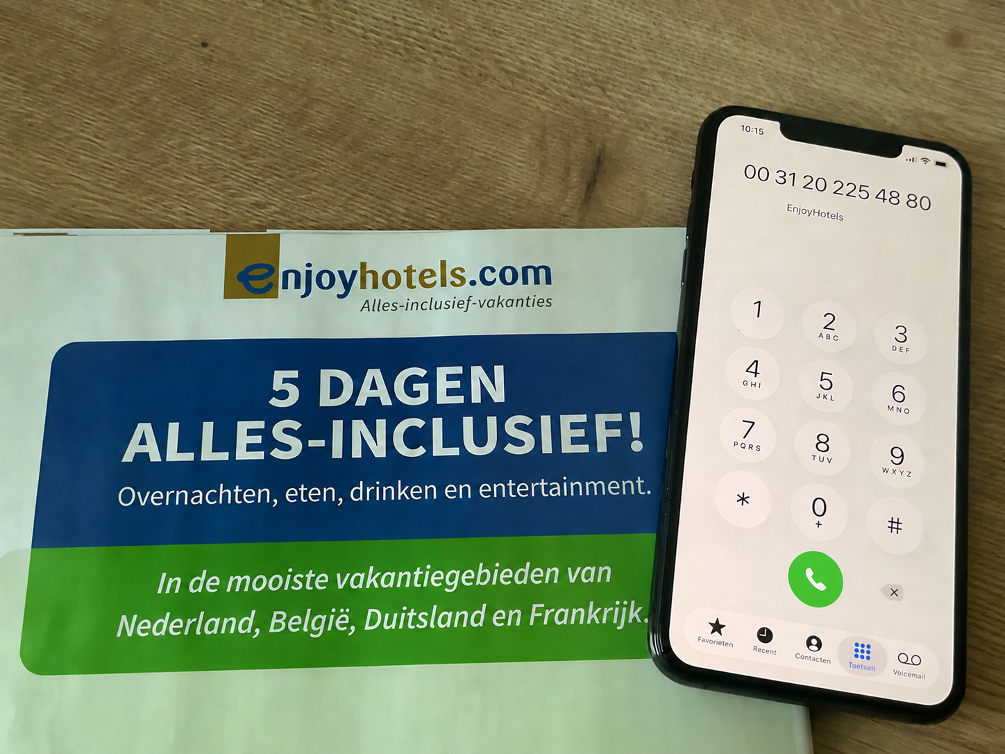 Uw Enjoyhotel telefonisch boeken? Wij zijn er zeven dagen per week