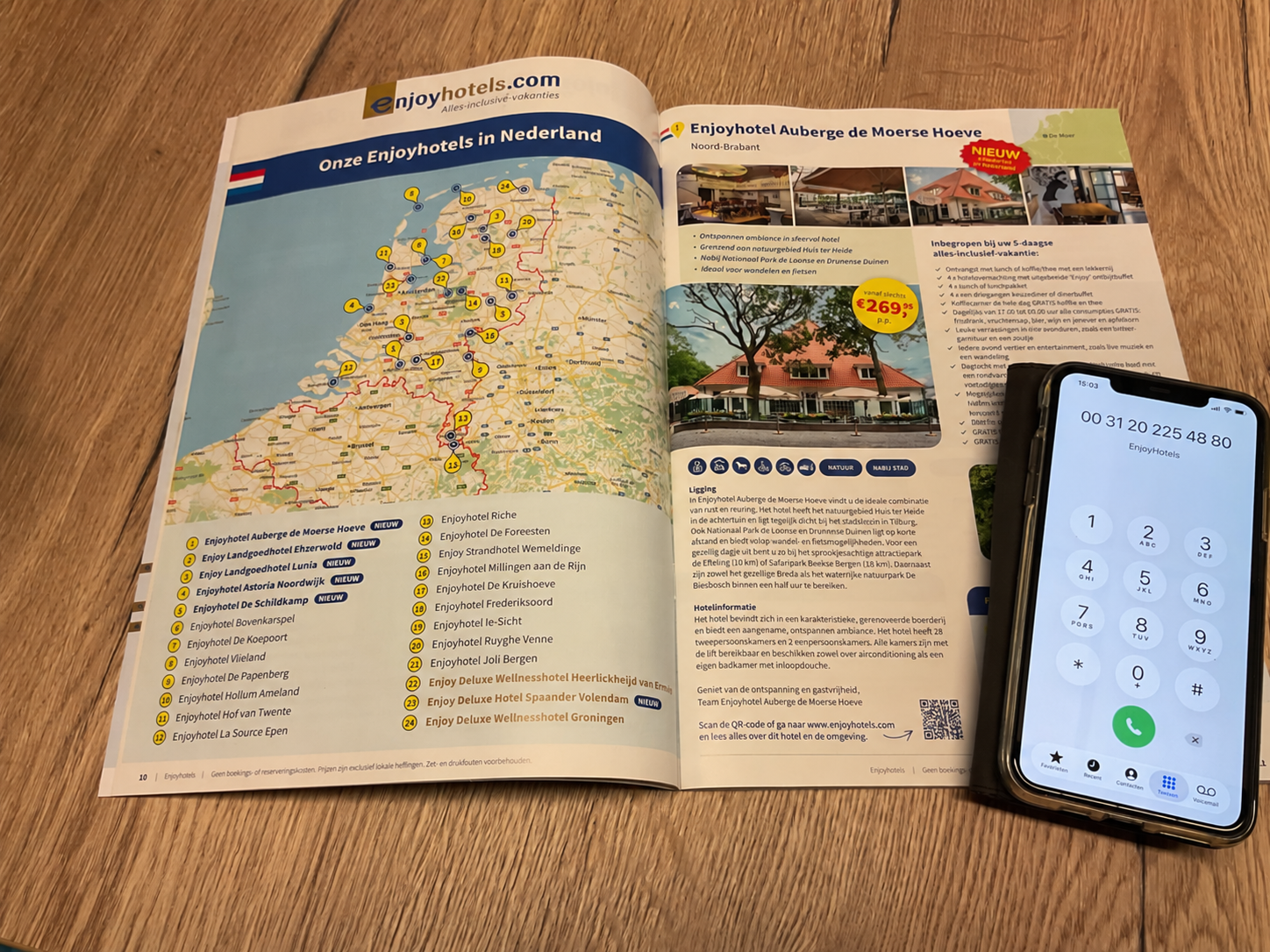 Uw Enjoyhotel telefonisch boeken? Wij zijn er zeven dagen per week