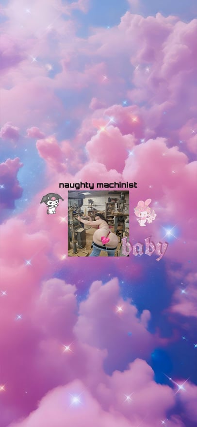 A stylized image of a person in a pink outfit posing playfully against a vibrant neon pink and blue cloudy background with decorative elements.