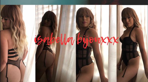 A woman with long blonde hair posing in lingerie in multiple angles against a window with sheer curtains.